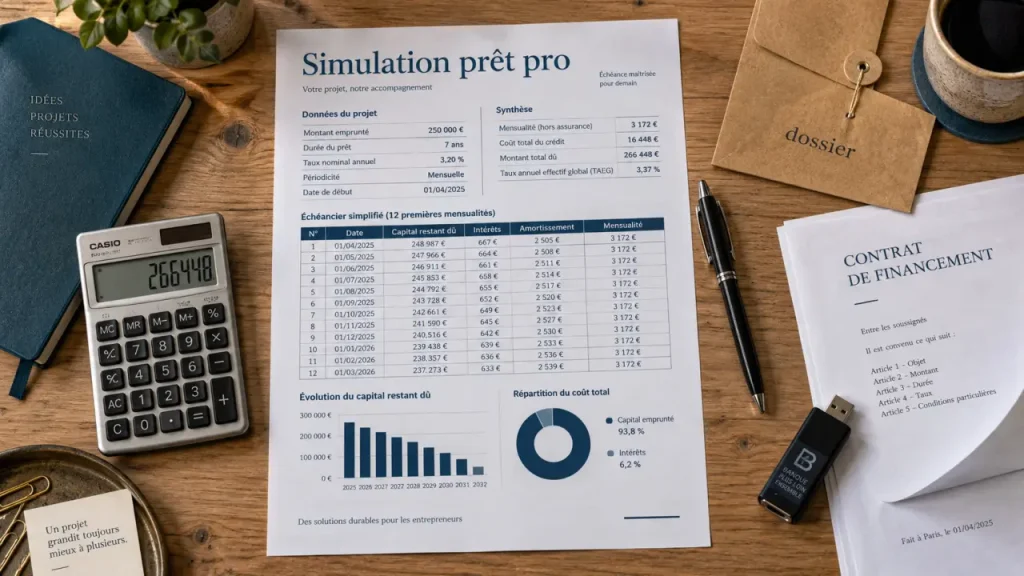 Simulation de prêt professionnel : 4 repères pour bâtir un échéancier adapté